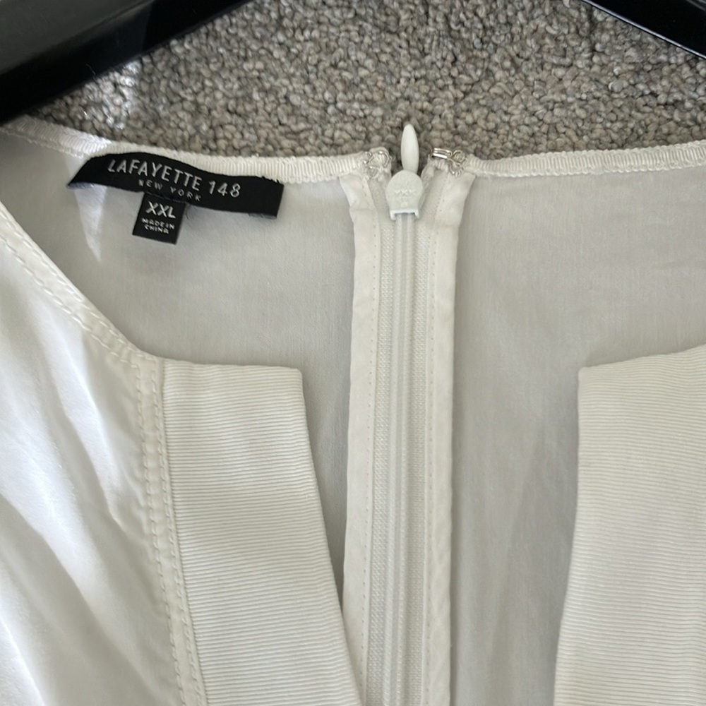 Lafayette 148 White Sleeveless Split-neck Top size XXL - Picture 5 of 11
